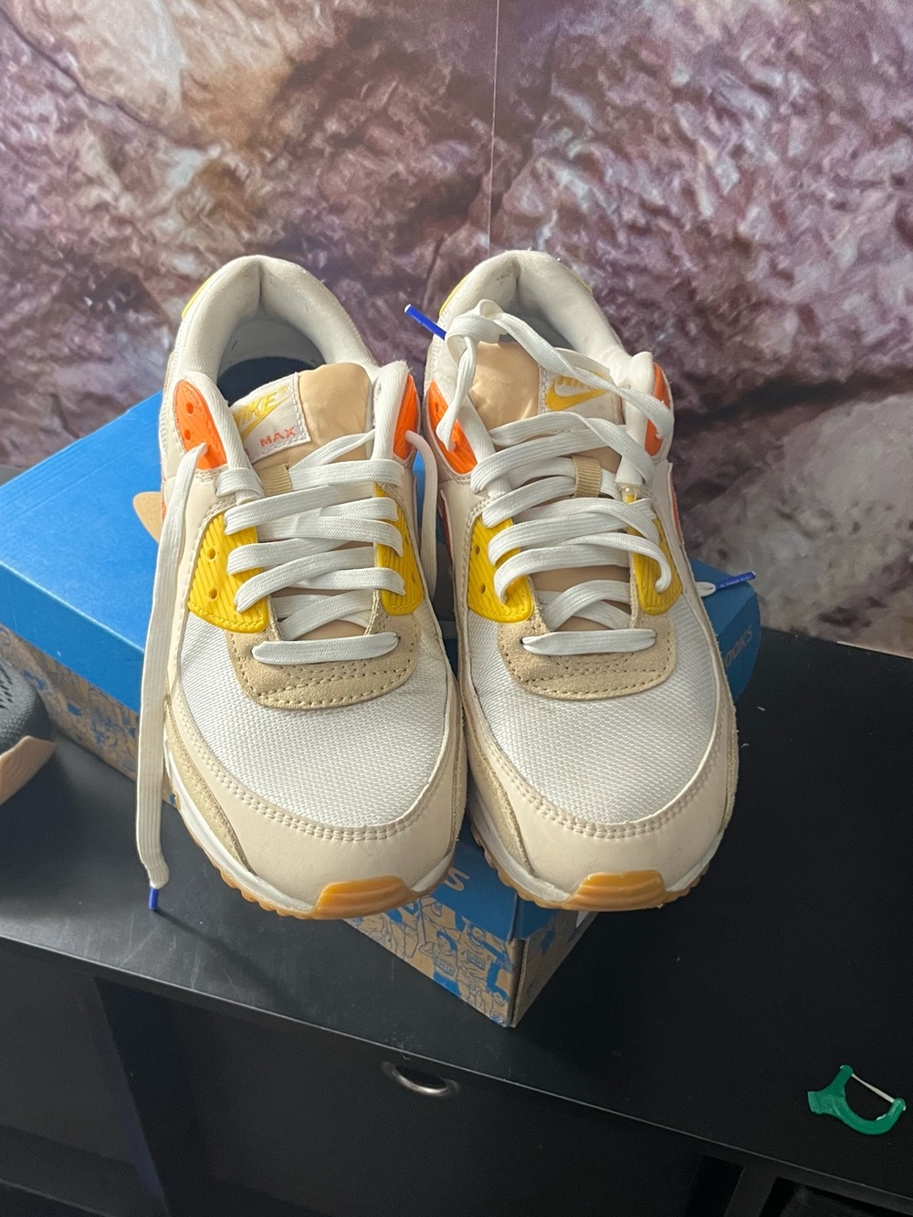 Nike Kids White, Yellow & Orange Casual Sneakers